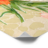 カーネーション花ヴィンテージバレンタインデー ポスター (角)