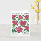 カーネーション誕生フラワーマーケット1月誕生日 カード (黄色い花)