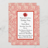 カーネーション誕生日パーティー 招待状 (正面/裏面)