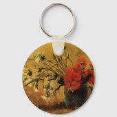 カーネーション赤と白バイビンセント・ヴァン・ゴッホ キーホルダー (正面)