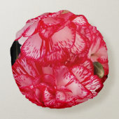 カーネーション赤と白ラウンド装飾用クッション ラウンドクッション (裏面)
