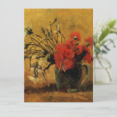 カーネーション赤と白付き花瓶ファンゴッホ (スタンド正面)