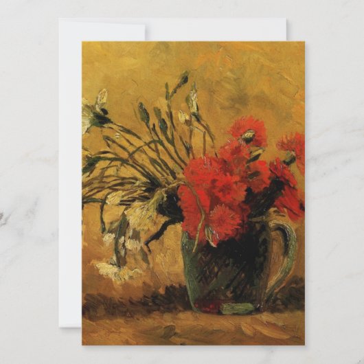 カーネーション赤と白付き花瓶ファンゴッホ (正面)