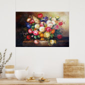 カーネーション配置 ポスター (キッチン)