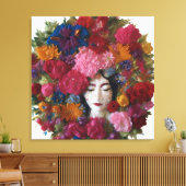 カーネーション開花の冬の恵み： 1月のキャンバス キャンバスプリント (インサイチュ (リビング))