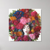 カーネーション開花の冬の恵み： 1月のキャンバス キャンバスプリント (正面)