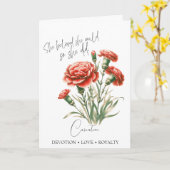 カーネーション1月誕生フラワー誕生日カード カード (黄色い花)