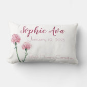 カーネーション1月誕生月花 ランバークッション (正面)