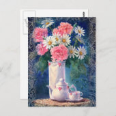 カーネーション&オールドレースバイシャロンシャーペ ポストカード (正面/裏面)