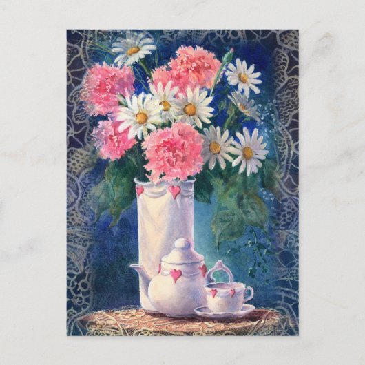 カーネーション&オールドレースバイシャロンシャーペ ポストカード (正面)