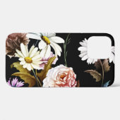 カーネーション、カモミールの花、黒いパターン。 Case-Mate iPhoneケース (裏面 (横))