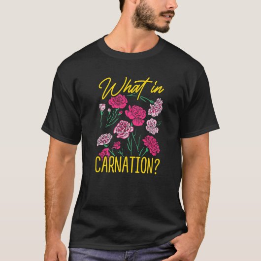 カーネーション ガーデニング 庭師 植物学 プラ Tシャツ (正面)