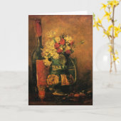 カーネーション、バラ、ビンセント・ヴァン・ゴッホによるボトル カード (黄色い花)