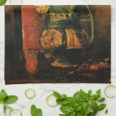 カーネーション、バラ、ビンセント・ヴァン・ゴッホによるボトル キッチンタオル (折り畳み)