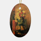 カーネーション、バラ、ビンセント・ヴァン・ゴッホによるボトル セラミックオーナメント (左)