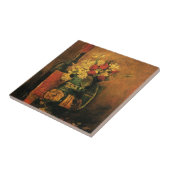 カーネーション、バラ、ビンセント・ヴァン・ゴッホによるボトル タイル (側面)