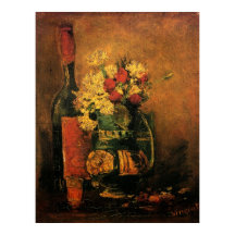 カーネーション、バラ、ビンセント・ヴァン・ゴッホによるボトル