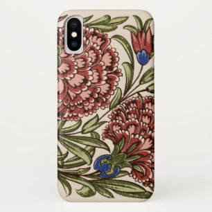 カーネーション フラワー タイル アンティーク レトロ デモルガン アート iPhone X ケース