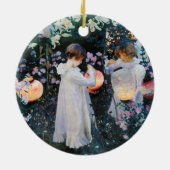 カーネーション、ユリ、ユリは、-ジョン・シンガー・サージェント上がりました セラミックオーナメント (裏面)