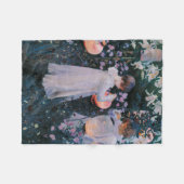 カーネーション、リリー、リリー、バラ(John Singer Sargent) フリースブランケット (正面(横))