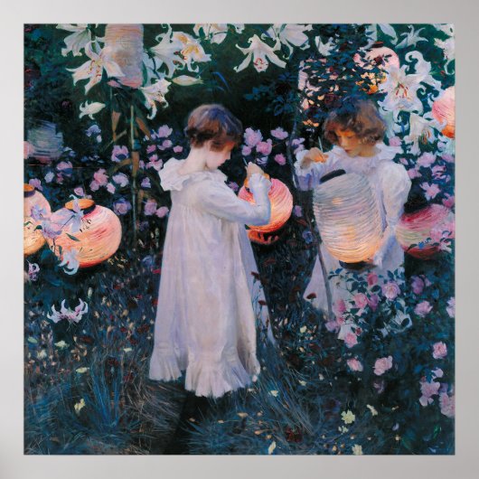 カーネーション、リリー、リリー、バラbyジョン・シンガーSargent ポスター (正面)