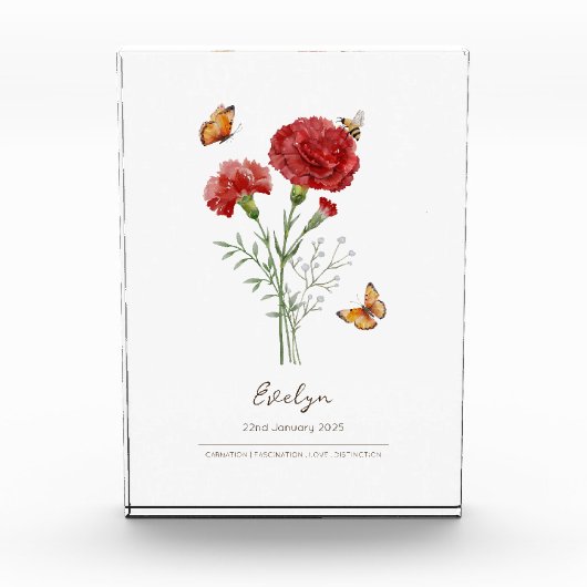 カーネーション 誕生月の花 フォトブロック (正面)