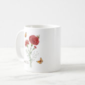 カーネーション 誕生月 花 コーヒーマグカップ (正面左)