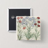 カーネーション: 1.Caryophyllus多重floreのalbo; 2 缶バッジ (正面&裏面)