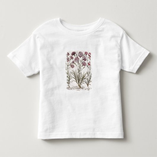 カーネーション: 1.Caryophyllus floreのmajore; 2. Caryop トドラーTシャツ (正面)