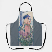 カーネーション(4つの花)、アルフォンスミュシャ エプロン (正面)