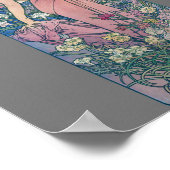 カーネーション(4つの花)、アルフォンスミュシャ ポスター (角)