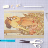 カーネーションbyアルフォンスミュシャ 薄葉紙 (クラフト)