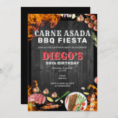 カーネ素朴アサダメキシコBBQ誕生日パーティー 招待状 (正面/裏面)