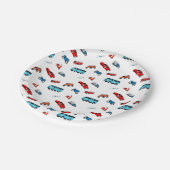 カーバイク飛行機輸送テーマ ペーパープレート (アングル)