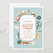 カーバースデーパーティーの招待 招待状 (正面/裏面)