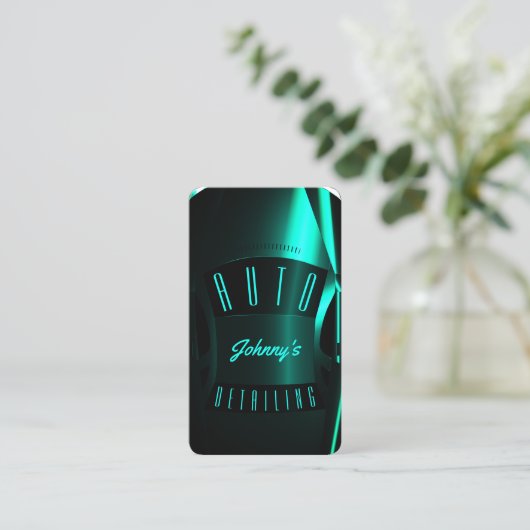 カーバーズアイルックティール（緑がかった色）スタイリッシュ名刺 名刺 (スタンド正面)