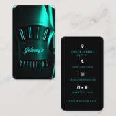 カーバーズアイルックティール(緑がかった色)スタイリッシュ名刺 名刺 (正面/裏面)