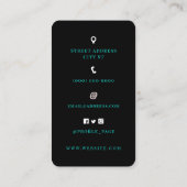 カーバーズアイルックティール(緑がかった色)スタイリッシュ名刺 名刺 (裏面)