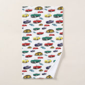 カーパター数々のン色の車自動車 バスタオルセット (ハンドタオル)