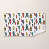 カーパター数々のン色の車自動車 バスタオルセット (ハンドタオル)