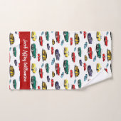 カーパター数々のン色の車自動車 バスタオルセット (ハンドタオル)