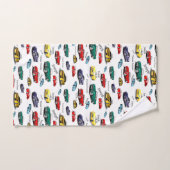 カーパター数々のン色の車自動車 バスタオルセット (ハンドタオル)