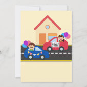 カーパレード縦型バースデーパーティーの招待 招待状 (裏面)