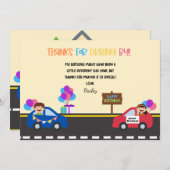 カーパレード誕生日サンキューカード 招待状 (正面/裏面)