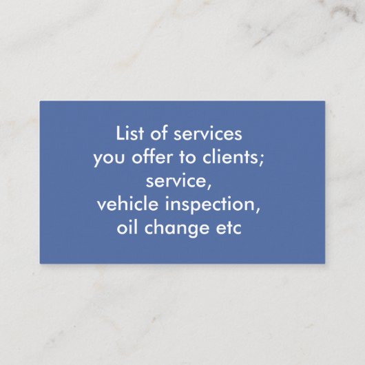 カーパーソナライズされた名刺 名刺 (裏面)