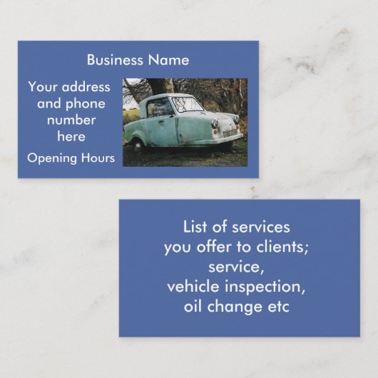 カーパーソナライズされた名刺 名刺 (正面/裏面)