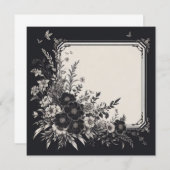 カーパーソナライズされた空白のド – 白黒テンプレート 招待状 (正面/裏面)