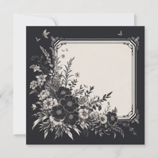 カーパーソナライズされた空白のド – 白黒テンプレート 招待状 (正面)