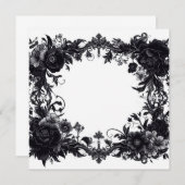 カーパーソナライズされた空白のド – 白黒テンプレート 招待状 (正面/裏面)