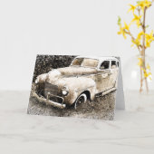 カービンテージカーすべての行事グリーティングカード カード (黄色い花)